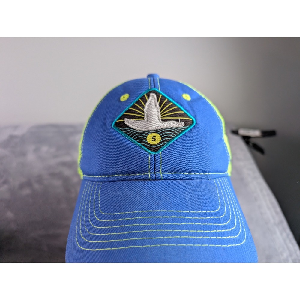 Southern Marsh Blue Neon Green Mallard Patch Trucker Hat Adjustable Mesh Cap